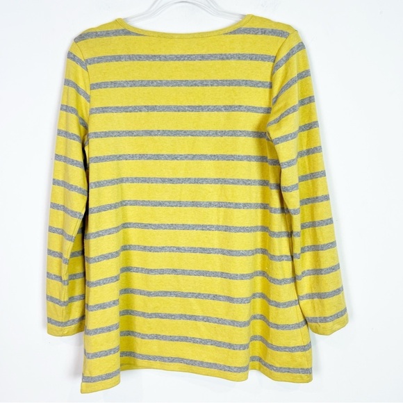 SOFT SURROUNDINGS YELLOW GRAY STRIPE PARKER TUNIC SHIRT WOMENS SZ XS - Picture 5 of 5